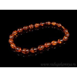 Бусы из янтаря рис 13*19мм коньячный, 47см