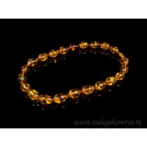 Бусы из янтаря рис 13*19мм св.коньячный, 46см