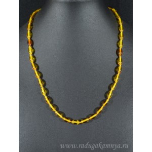 Бусы из янтаря рис 6*9мм лимонный, 47см