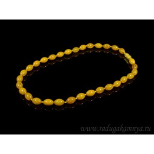 Бусы из янтаря рис 9*13мм карамельный, 47см