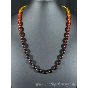 Бусы из янтаря рис 9*13мм радуга лимонно-вишневый, 54см