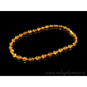 Бусы из янтаря рис 9*13мм св.коньячный, 47см