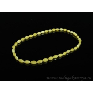 Бусы из янтаря рис с гранями 5*11мм молочный, 45см