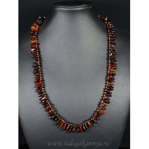 Бусы из янтаря рожки коньячный, 55см Бусы из янтаря рожки коньячный, 55см