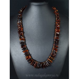 Бусы из янтаря рожки коньячный, 57см Бусы из янтаря рожки коньячный, 57см