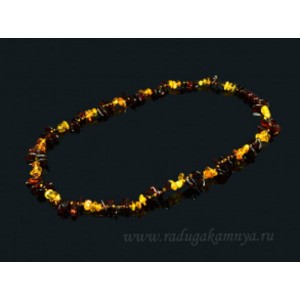 Бусы из янтаря рожки малые медовый, кофейный, 50см