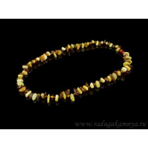 Бусы из янтаря рожки медово-молочный, коньячный, 48см Бусы из янтаря рожки медово-молочный, коньячный, 48см