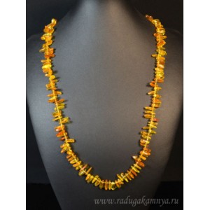Бусы из янтаря рожки медовый, 56см