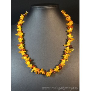 Бусы из янтаря рожки медовый, коньячный, 50см