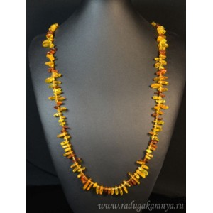 Бусы из янтаря рожки медовый, коньячный, 85см Бусы из янтаря рожки медовый, коньячный, 85см