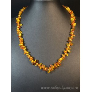 Бусы из янтаря рожки медовый, св.коньячный, 50см