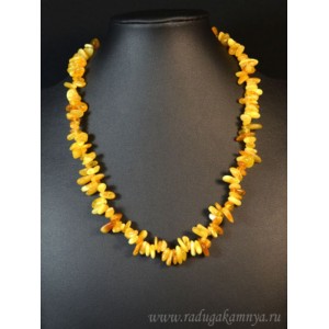 Бусы из янтаря рожки молочно-медовый, 50см Бусы из янтаря рожки молочно-медовый, 50см