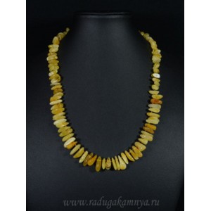 Бусы из янтаря рожки молочно-медовый, 50см