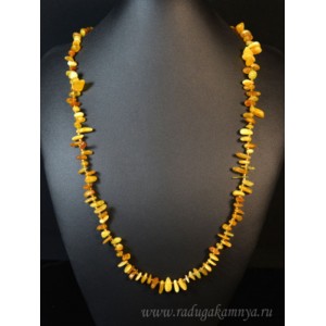 Бусы из янтаря рожки молочно-медовый, 84см Бусы из янтаря рожки молочно-медовый, 84см
