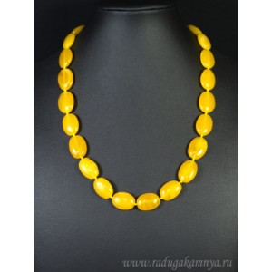 Бусы из янтаря овал 13*18мм медово-молочный, 47см