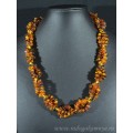 Бусы из янтаря тройные медовый, коньячный, 51см
