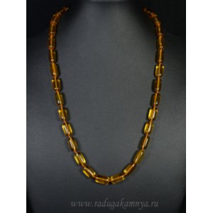 Бусы из янтаря цилиндр 7*14мм медовый, 45см