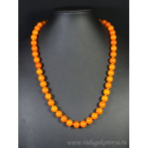 Бусы из янтаря шарик 10мм карамельный, 53см