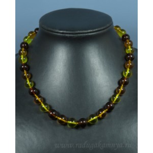 Бусы из янтаря шарик 10мм ассорти 6, 44см