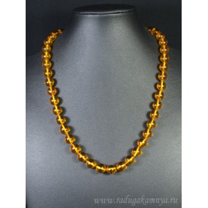 Бусы из янтаря шарик 10мм медовый, 52см Бусы из янтаря шарик 10мм медовый, 52см