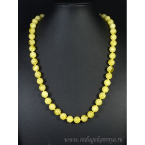 Бусы из янтаря шарик 10мм молочный, 55см