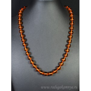 Бусы из янтаря шарик 10мм св.коньячный, 54см