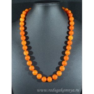 Бусы из янтаря шарик 12мм карамельный, 54см