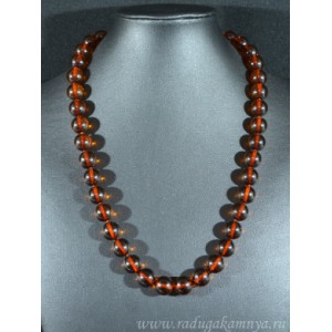 Бусы из янтаря шарик 12мм коньячный, 54см