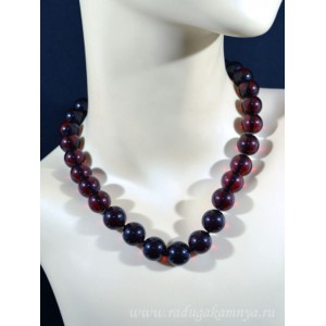 Бусы из янтаря (иск.) шарик 14мм вишня, 46см