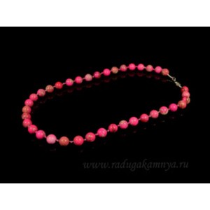 Бусы из варисцита шарик 10мм розовый яркий, 50см