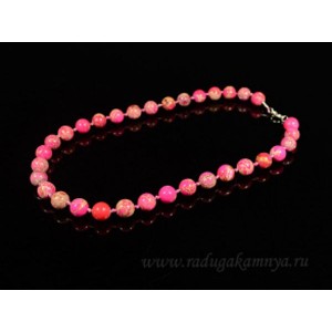 Бусы из варисцита шарик 12мм розовый яркий, 50см