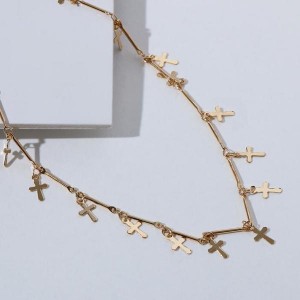 Колье-чокер "Металлика" крестики, цвет золото, L=30