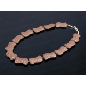 Бусы лава тонированная змейка18.30 цвет коричневый 47см