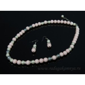 Бусы из майорки с полимером шарик8-9мм цвет2, 51см+5см