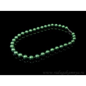Бусы из майорки шарик тисненый 12мм зеленый, 51см