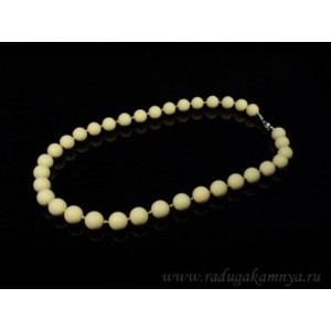 Бусы из майорки шарик тисненый 12мм кремовый матовый, 51см