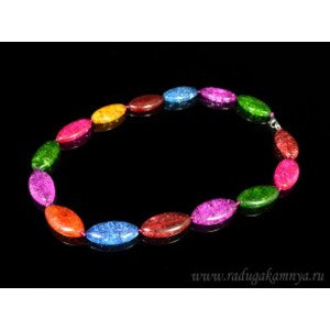 Бусы из хрусталя тонированного "снег" рис 15*30мм цвет ассорти, 48см