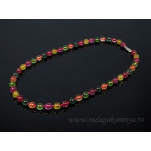 Бусы из хрусталя тонированного шарик 8мм ассорти, 48см