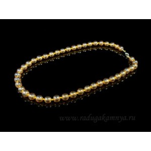 Бусы из хрусталя тонированного шарик 8мм золотой, 50см