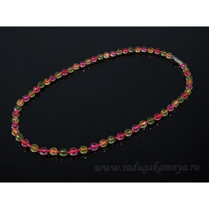 Бусы из хрусталя тонированного шарик гр.6мм ассорти, 50см