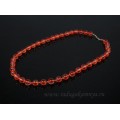 Бусы из хрусталя шарик матово-прозрачный 10мм оранжевый, 50см