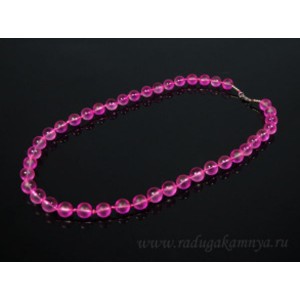 Бусы из хрусталя шарик матово-прозрачный 10мм сиреневый, 50см