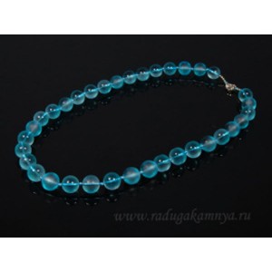 Бусы из хрусталя шарик матово-прозрачный 12мм голубой, 50см