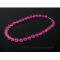 Бусы из хрусталя шарик матово-прозрачный 12мм фуксия, 50см