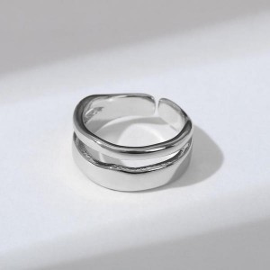 Кольцо "Мятые линии", цвет серебро, безразмерное Кольцо "Мятые линии", цвет серебро, безразмерное