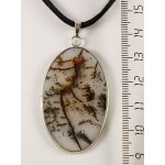 Кулон из агата мохового, овал 44х27мм