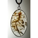 Кулон из агата мохового, овал 44х27мм