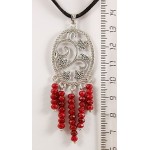 Кулон из кварца тонир., цвет рубин, рондель 4х3мм, огранка, коннектор "плющ"