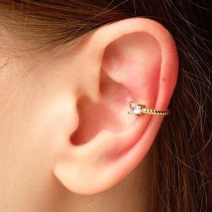 Серьга "Каффа" драгоценность, цвет белый, цвет золотистый