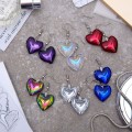 Серьги из стекла "Яркий день" сердце, цвет МИКС